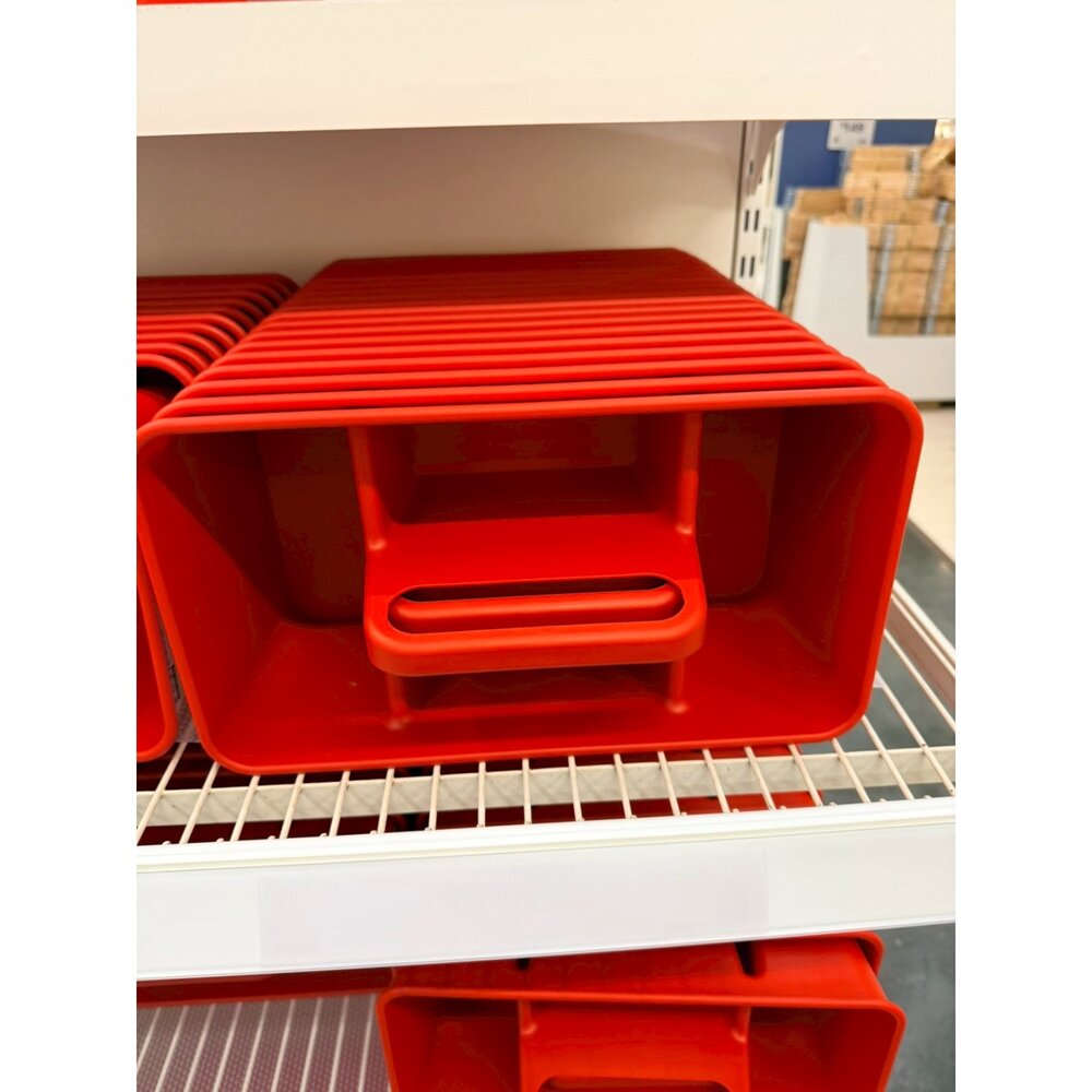 90610110-IKEA STACKSTOD 文具塑膠收納盒 紅色塑膠
