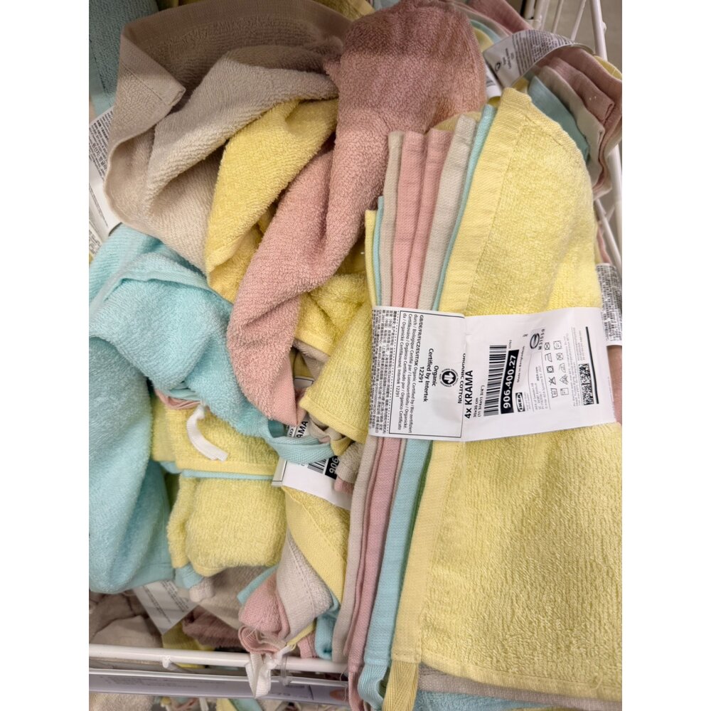 90640027-IKEA KRAMA 嬰兒毛巾4件組｜30×30cm｜彩色小方巾｜寶寶洗臉巾｜日常清潔擦拭巾｜居家必備