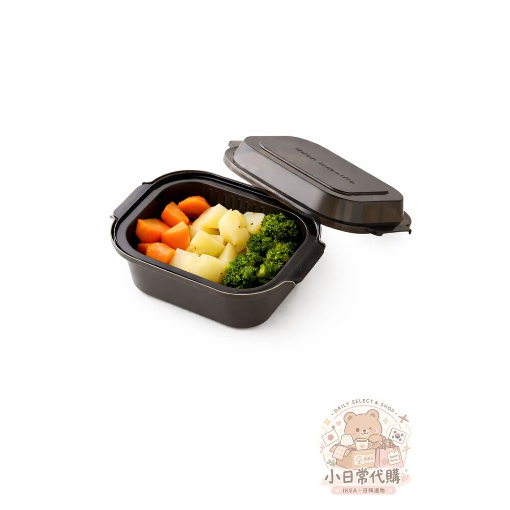 E009-日本3COINS  微波蒸菜盒｜瀝水洗菜二合一 蒸蔬菜神器 溫野菜盒 微波料理盒 健康餐必備