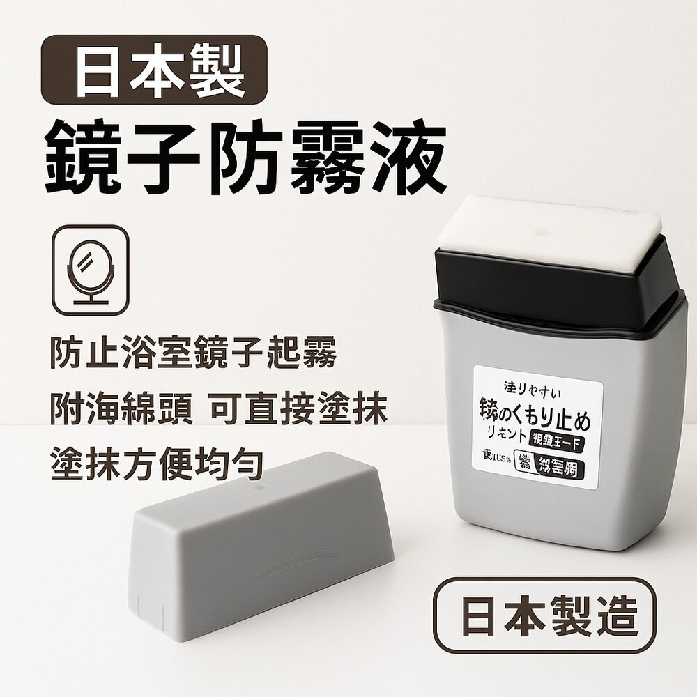F003-日本代購 日本LEC 激落君鏡面防霧液體(強力塗層型) 80ml 持久效果+防污效果 鏡子防霧塗抹器